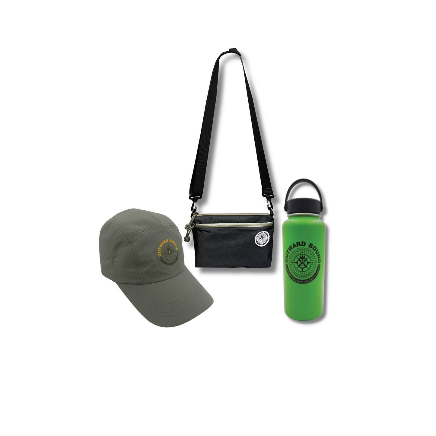 Accessory Bundle: Wet Shoe + Sun Cap + 1L Hydration Bottle+ Crossbody 3-way Bag