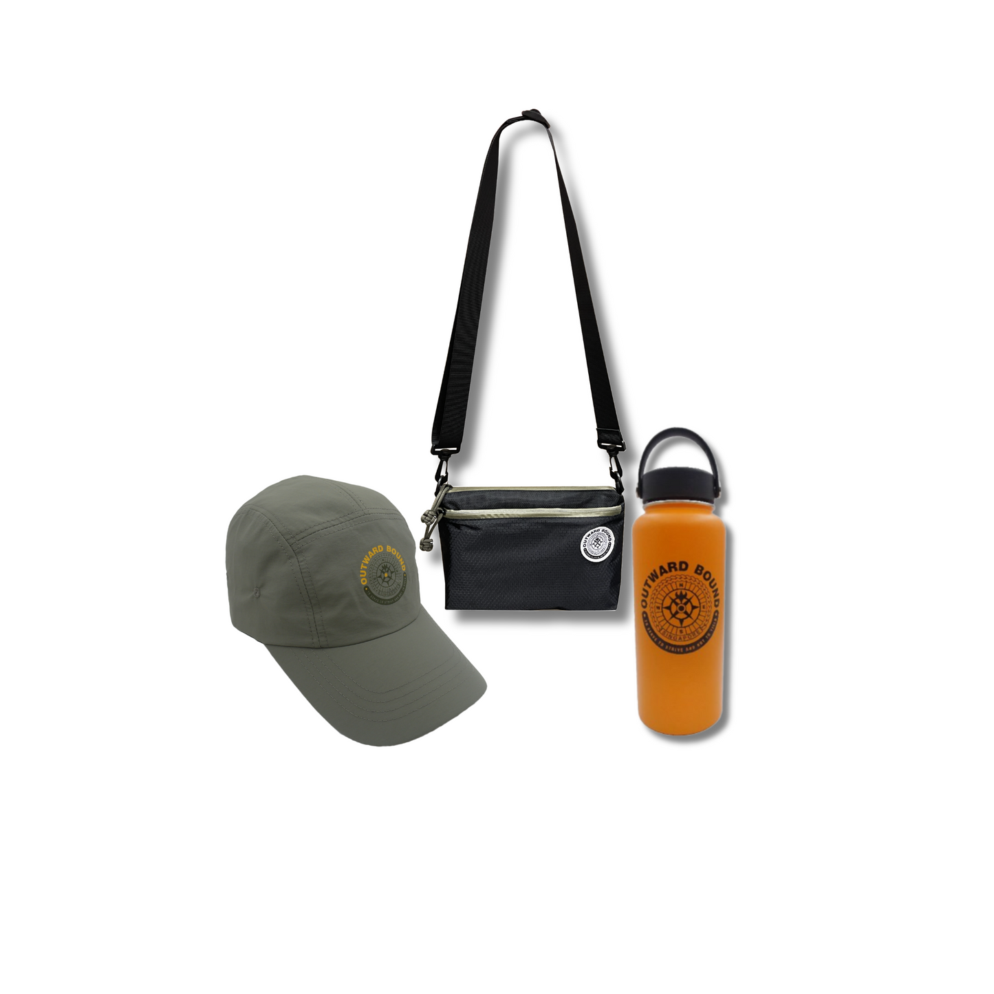 Accessory Bundle: Wet Shoe + Sun Cap + 1L Hydration Bottle+ Crossbody 3-way Bag