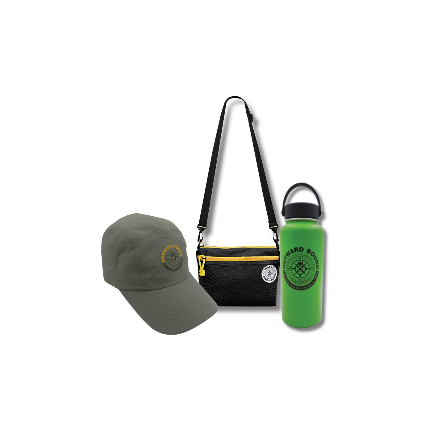 Accessory Bundle: Wet Shoe + Sun Cap + 1L Hydration Bottle+ Crossbody 3-way Bag