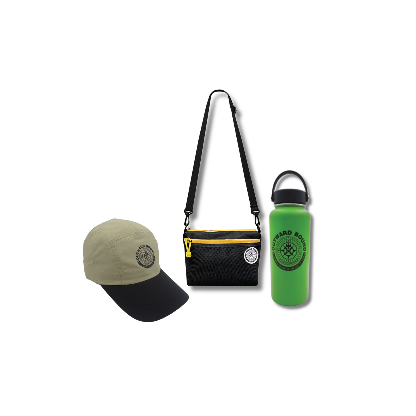 Accessory Bundle: Wet Shoe + Sun Cap + 1L Hydration Bottle+ Crossbody 3-way Bag