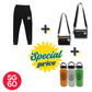 SG 60 Bundle: Basic Jogger Pants (Black) + Crossbody 3-way Bag + 1L Hydration Bottle
