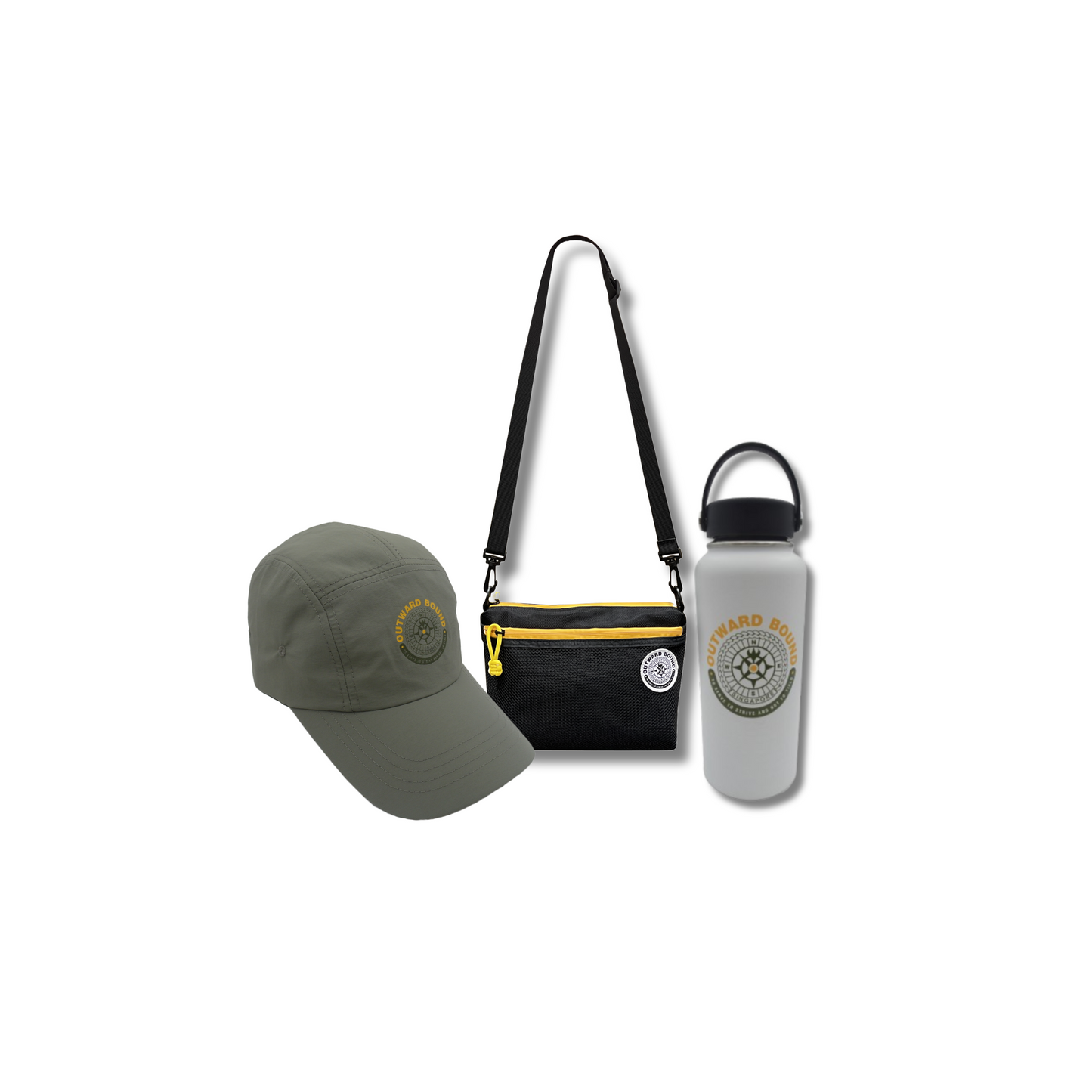 Accessory Bundle: Wet Shoe + Sun Cap + 1L Hydration Bottle+ Crossbody 3-way Bag