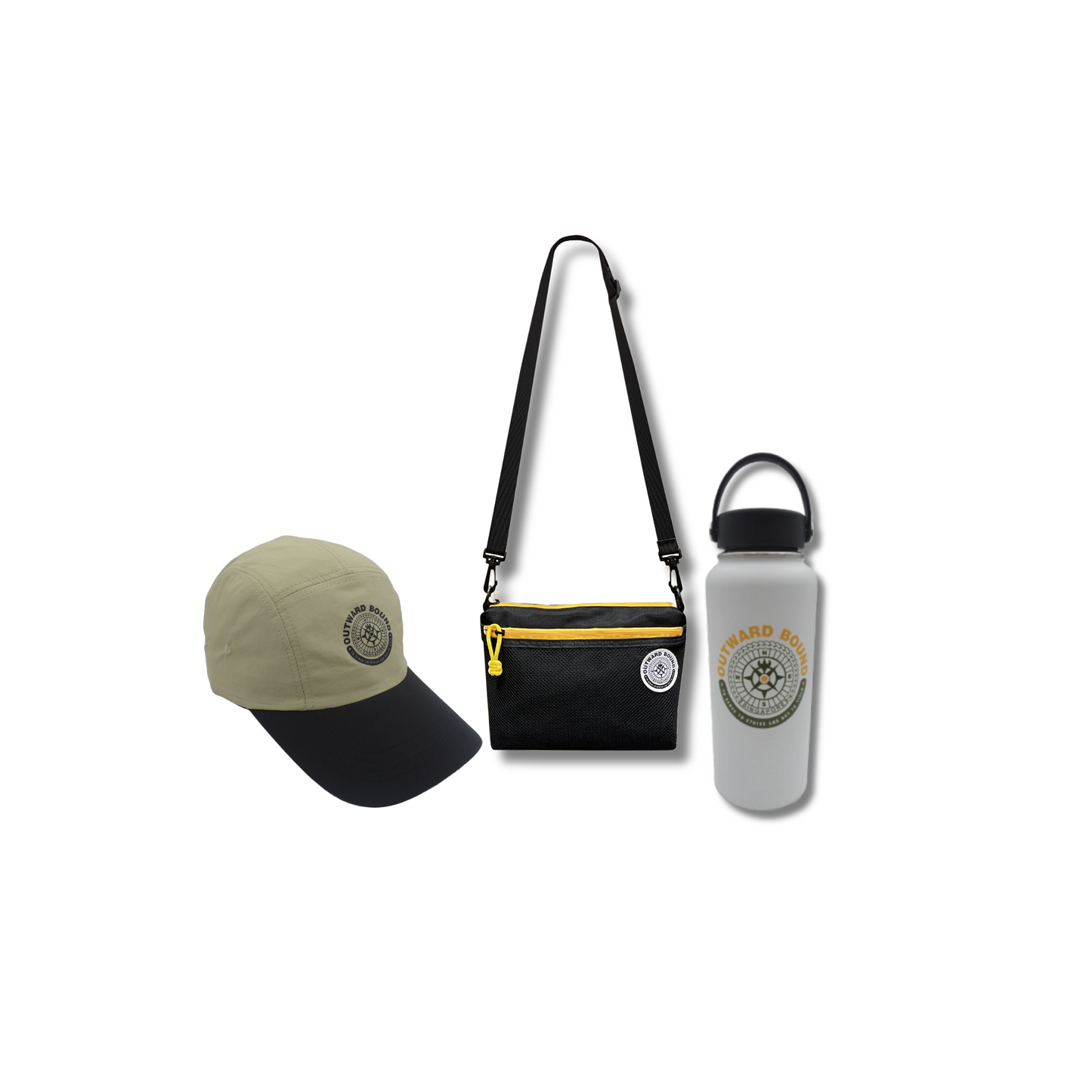 Accessory Bundle: Wet Shoe + Sun Cap + 1L Hydration Bottle+ Crossbody 3-way Bag