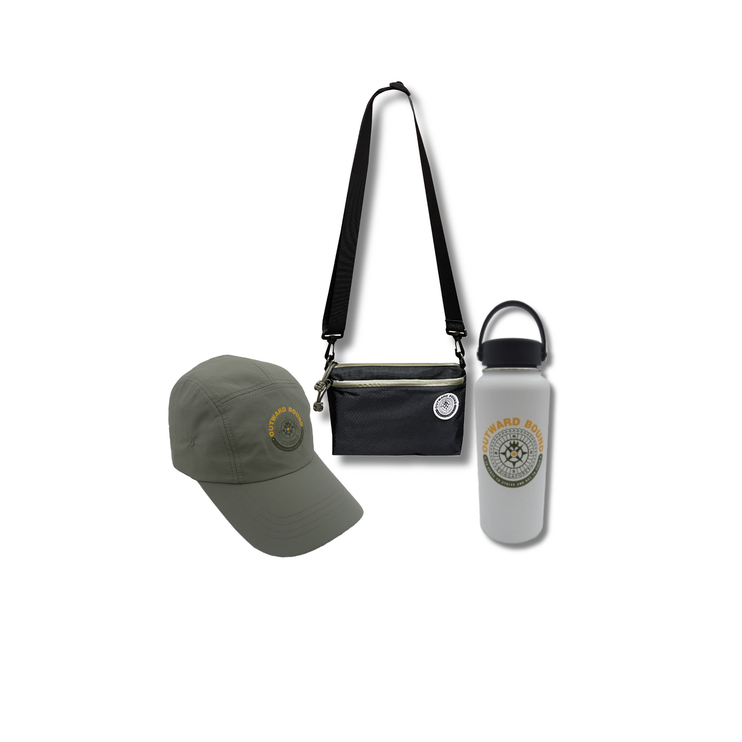 Accessory Bundle: Wet Shoe + Sun Cap + 1L Hydration Bottle+ Crossbody 3-way Bag