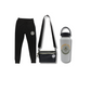 SG 60 Bundle: Basic Jogger Pants (Black) + Crossbody 3-way Bag + 1L Hydration Bottle
