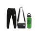 SG 60 Bundle: Basic Jogger Pants (Black) + Crossbody 3-way Bag + 1L Hydration Bottle