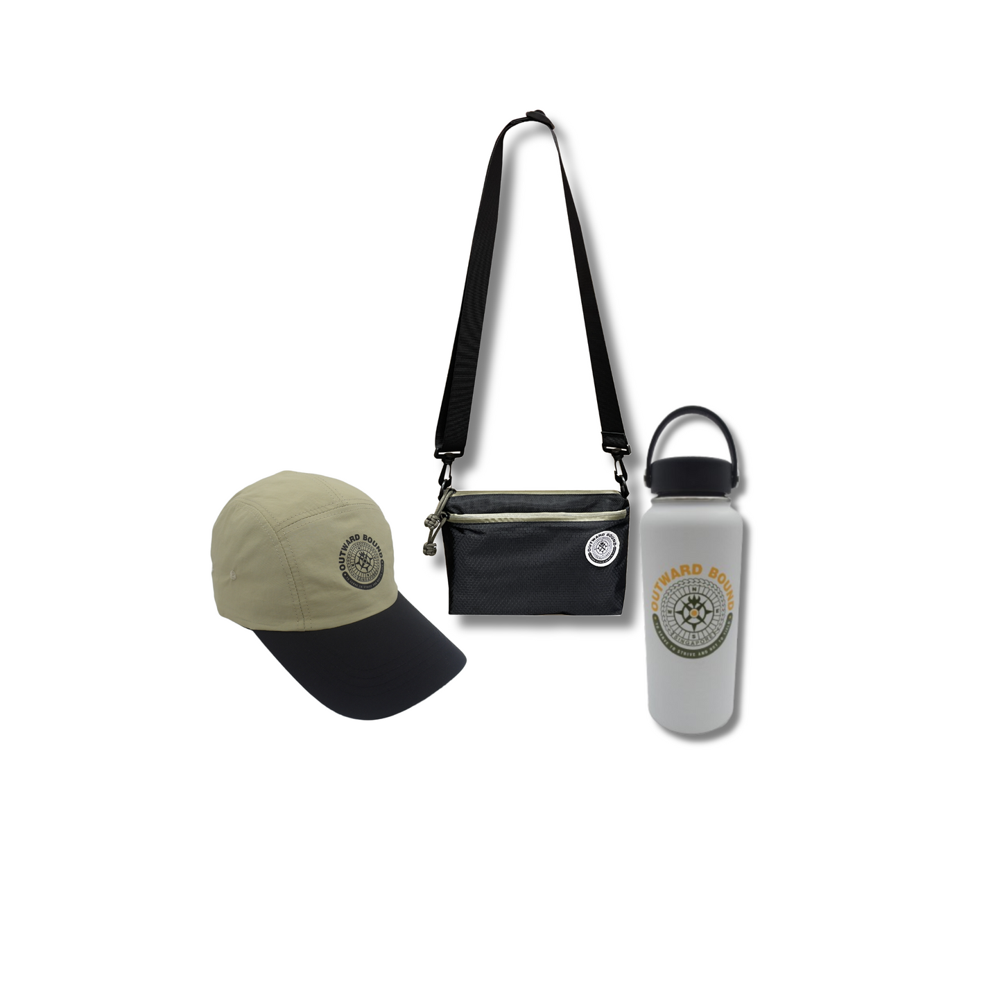 Accessory Bundle: Wet Shoe + Sun Cap + 1L Hydration Bottle+ Crossbody 3-way Bag