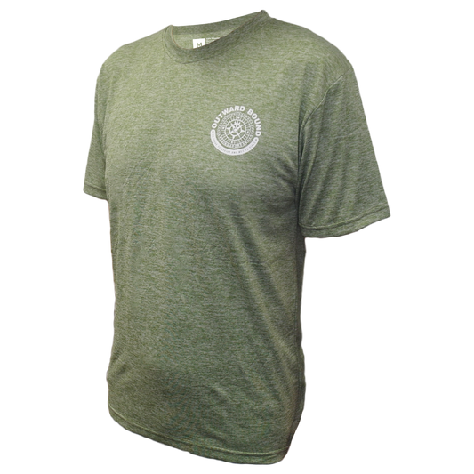 Basic Mélange Tee 01 in Olive-White