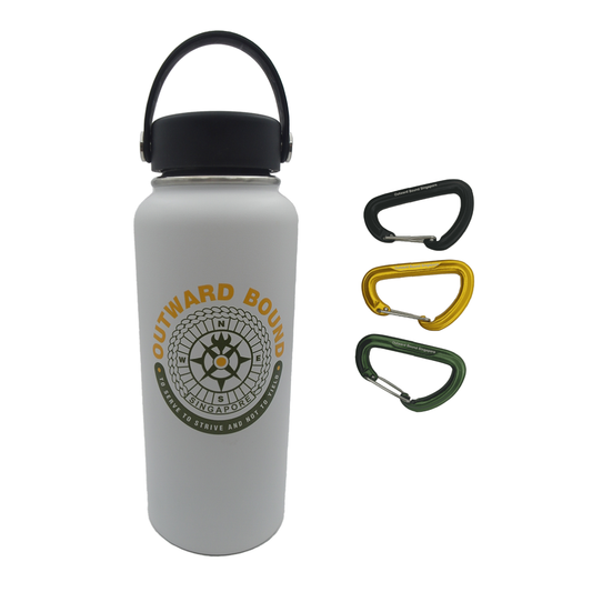 Hydrate-On-The-Go: Water Bottle Metal + Carabiner Set